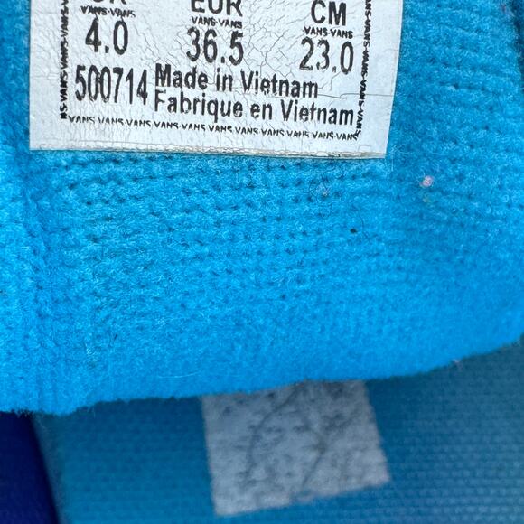 Vans Old Skool Checkers‎ Hi-Top Sneakers Shoes Womens US 6.5 Purple White 500714 - Picture 14 of 14